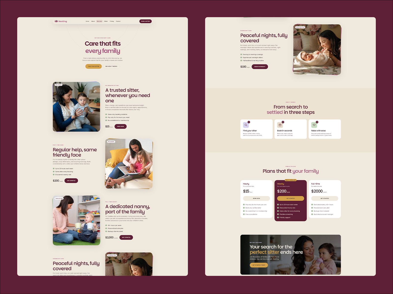 Family Care & Babysitting Framer Template