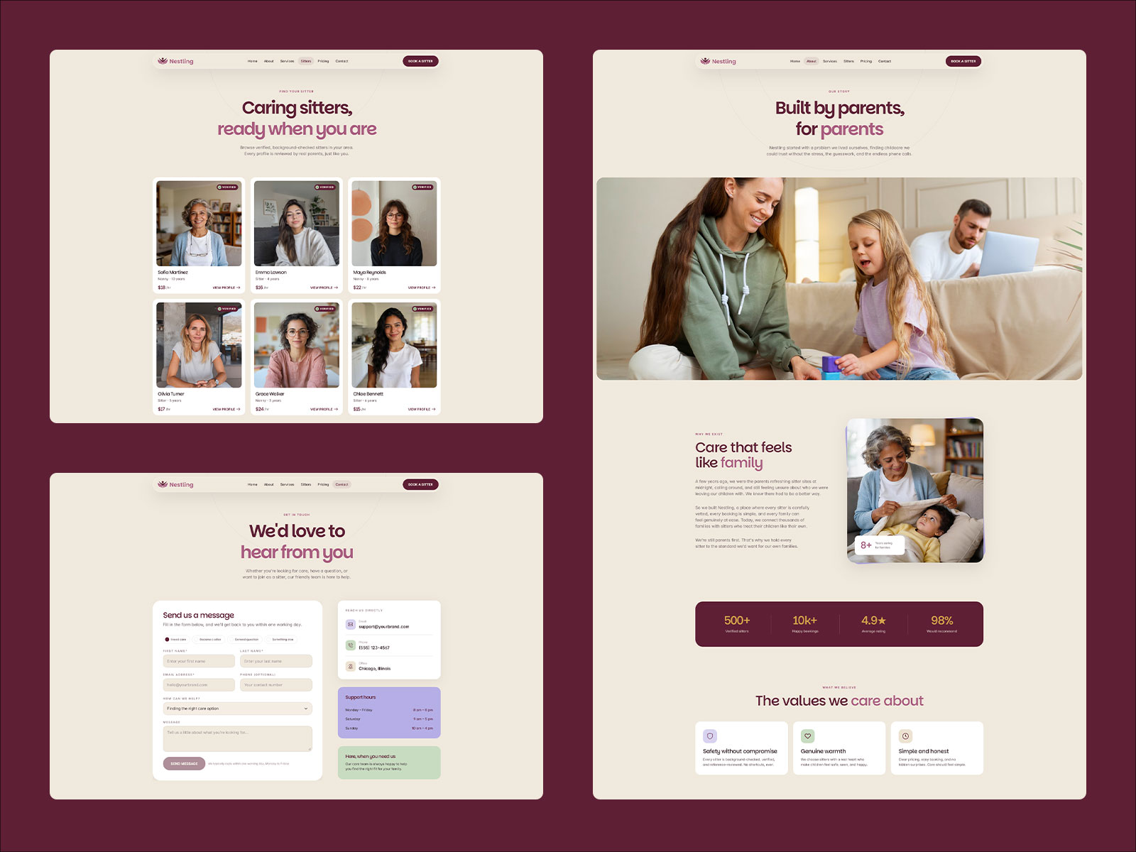 Modern Babysitting Service Framer Template