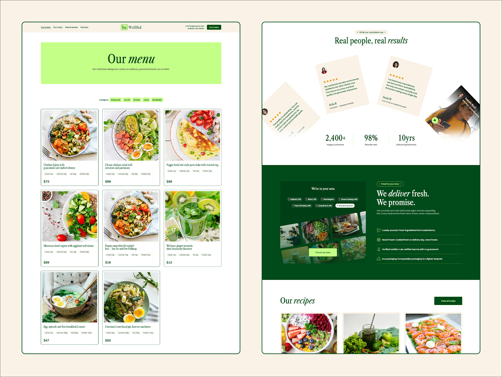 Healthy Meal Prep & Food Delivery Framer Template