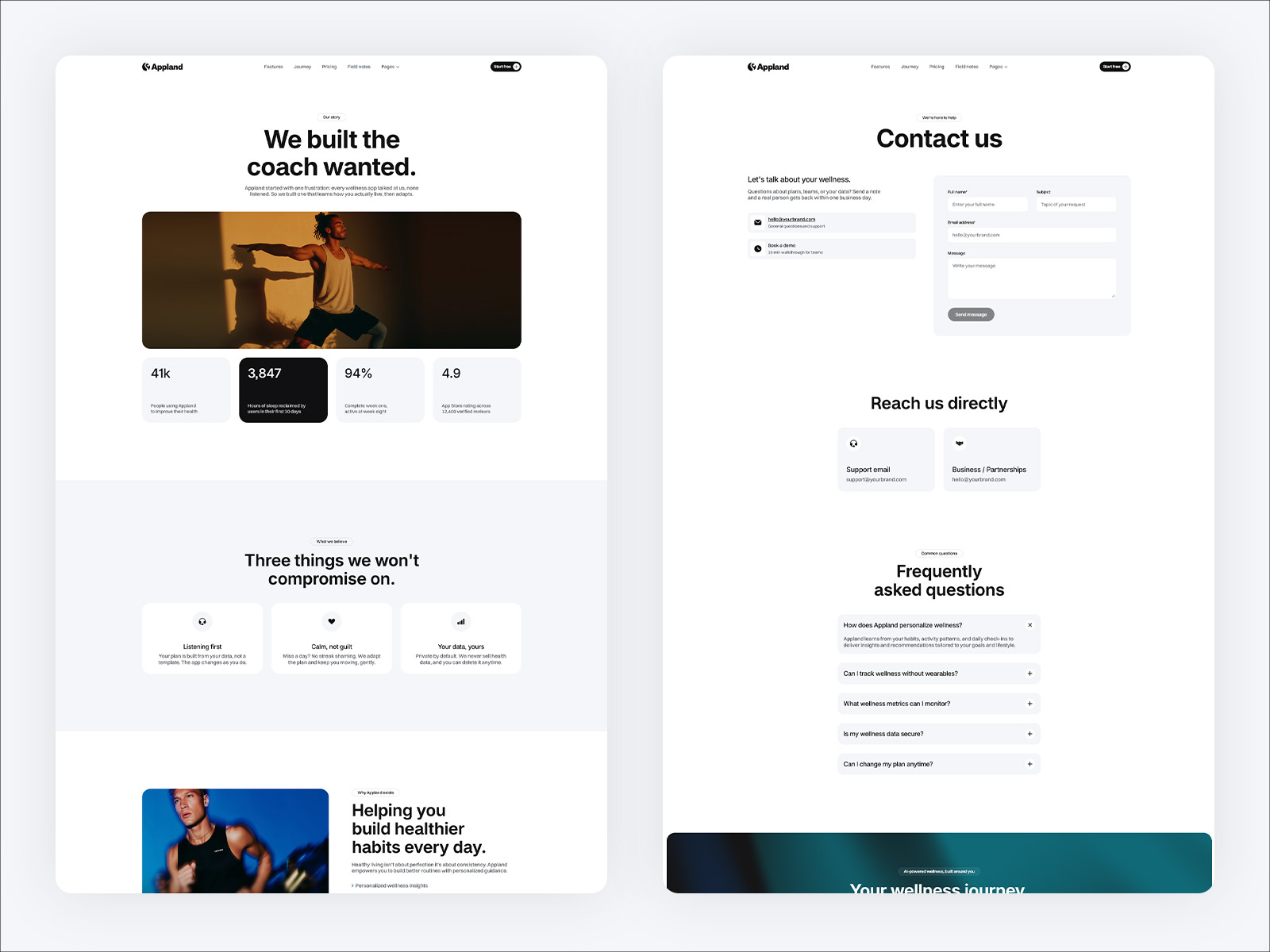 AI Health & Habit Tracking Framer Template