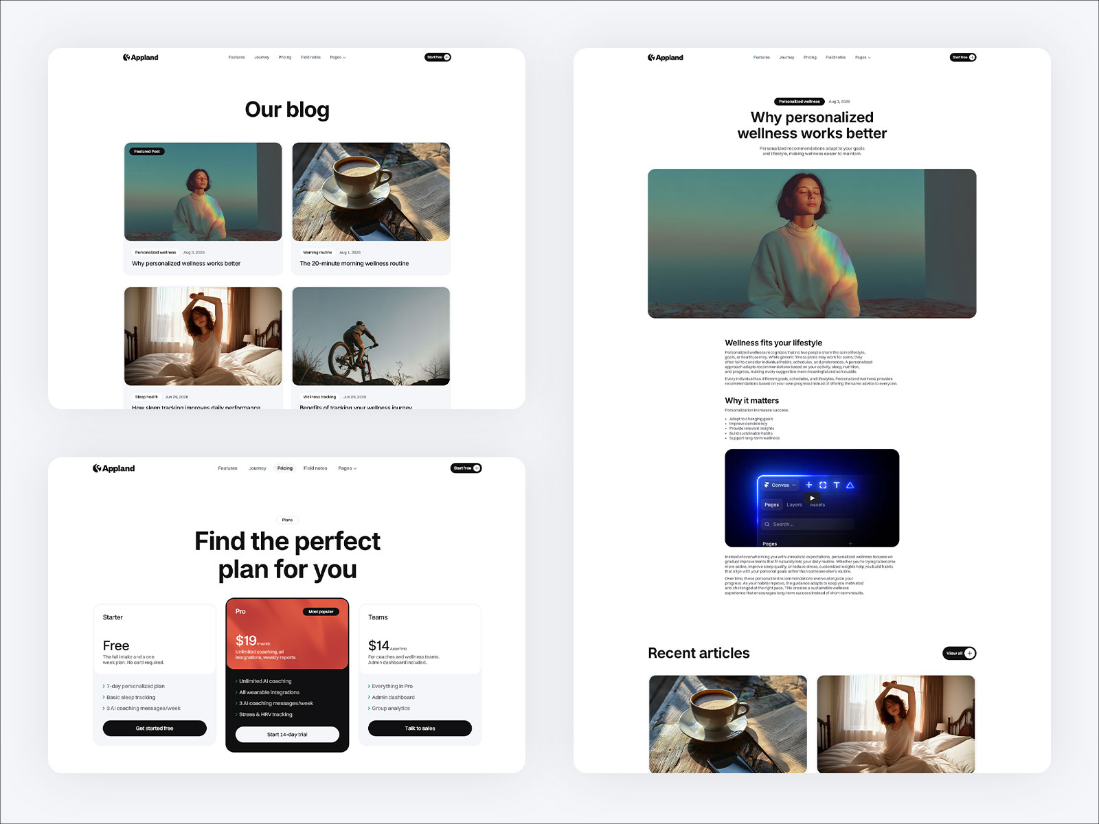 Health Tracking & Wellness Coaching Framer Template