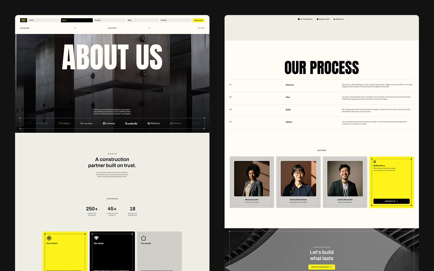 Residential construction website template