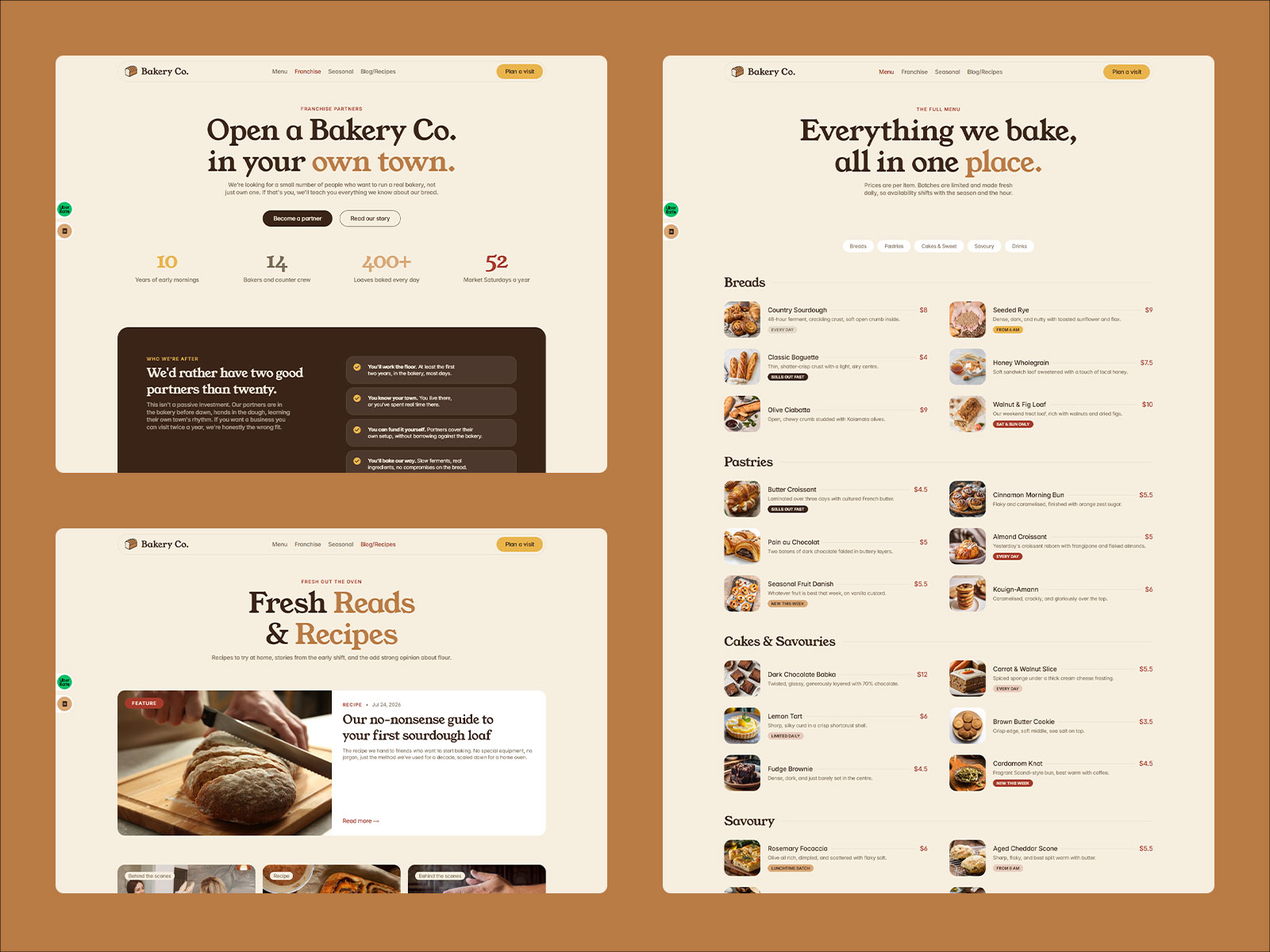 Premium Bakery Framer Template for Local Shops