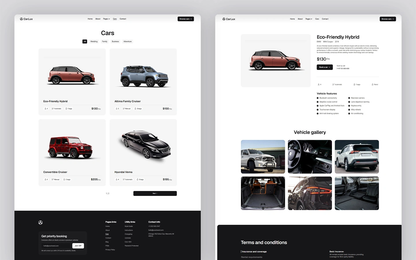 Chauffeur and car rental template