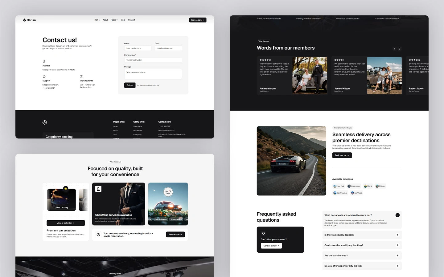 Top luxury vehicle rental template