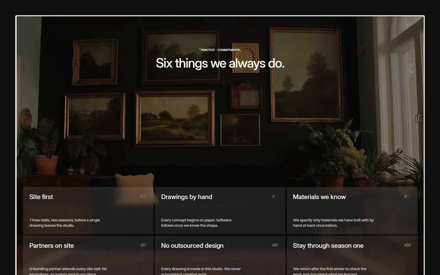 Modern interior studio website template