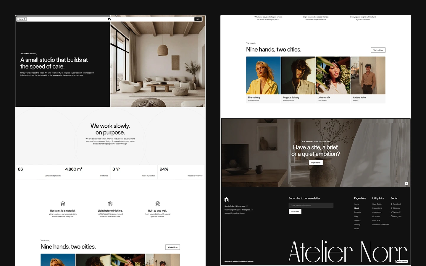 Design studio webflow website