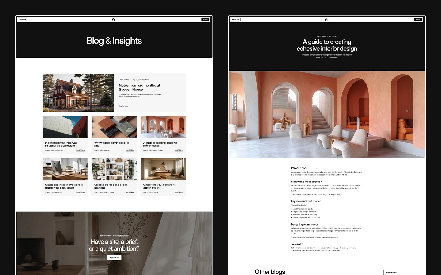 Architecture agency website template