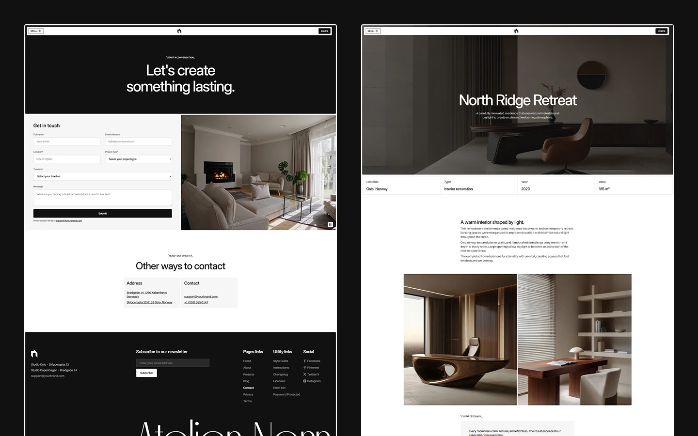 Luxury architecture webflow template