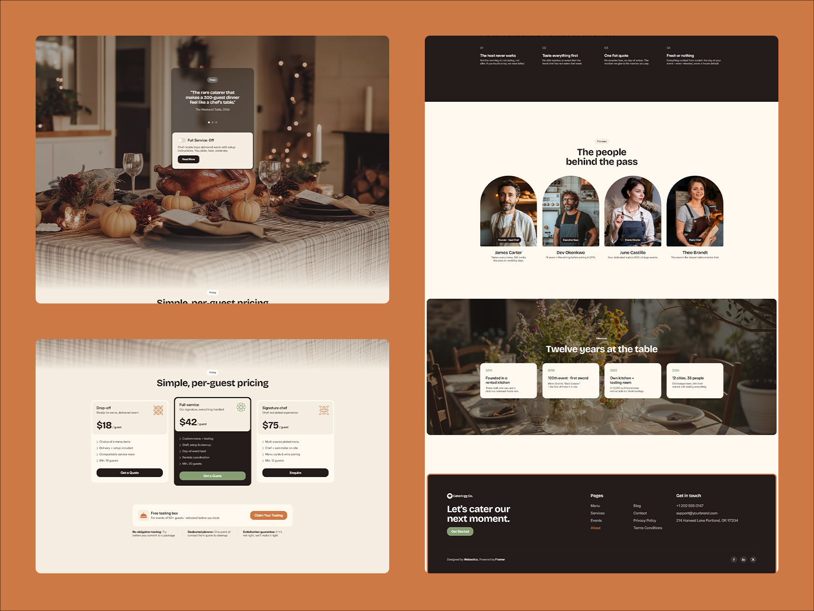 Wedding & Corporate Catering Framer Template