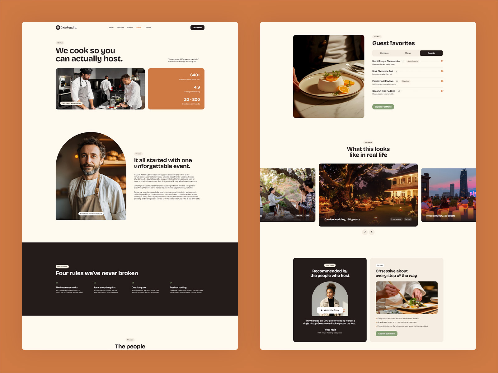 Food Catering Business Website Framer Template