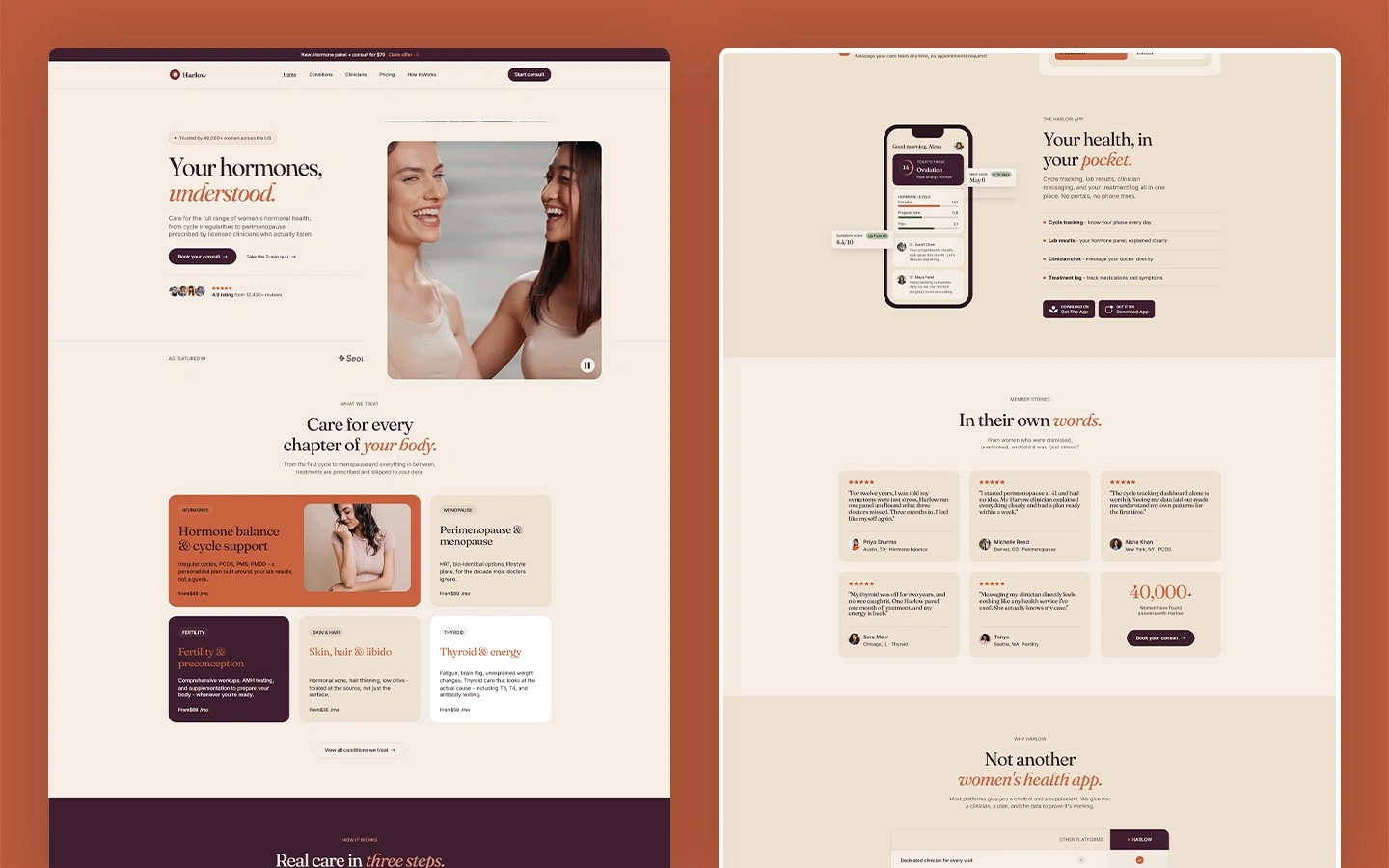 Female wellness website template