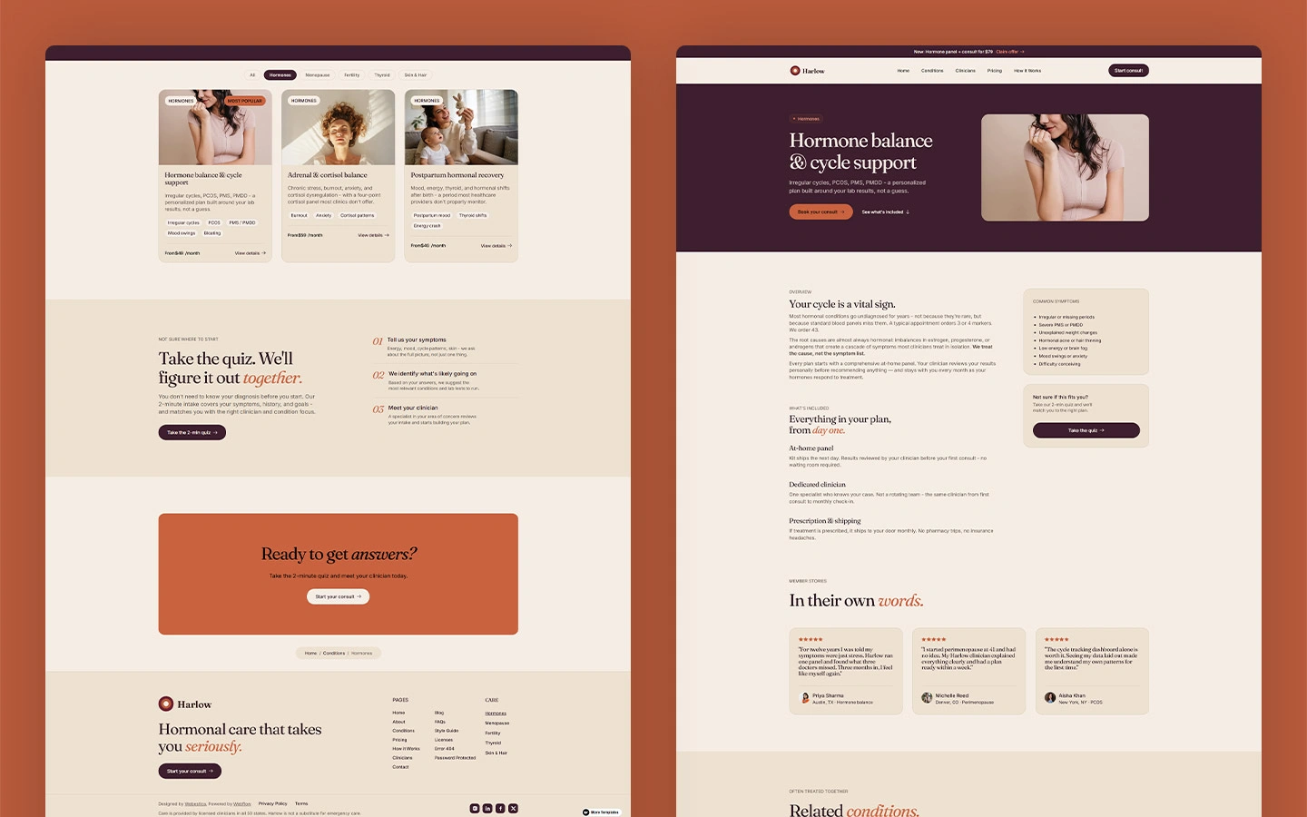 Modern femtech website template