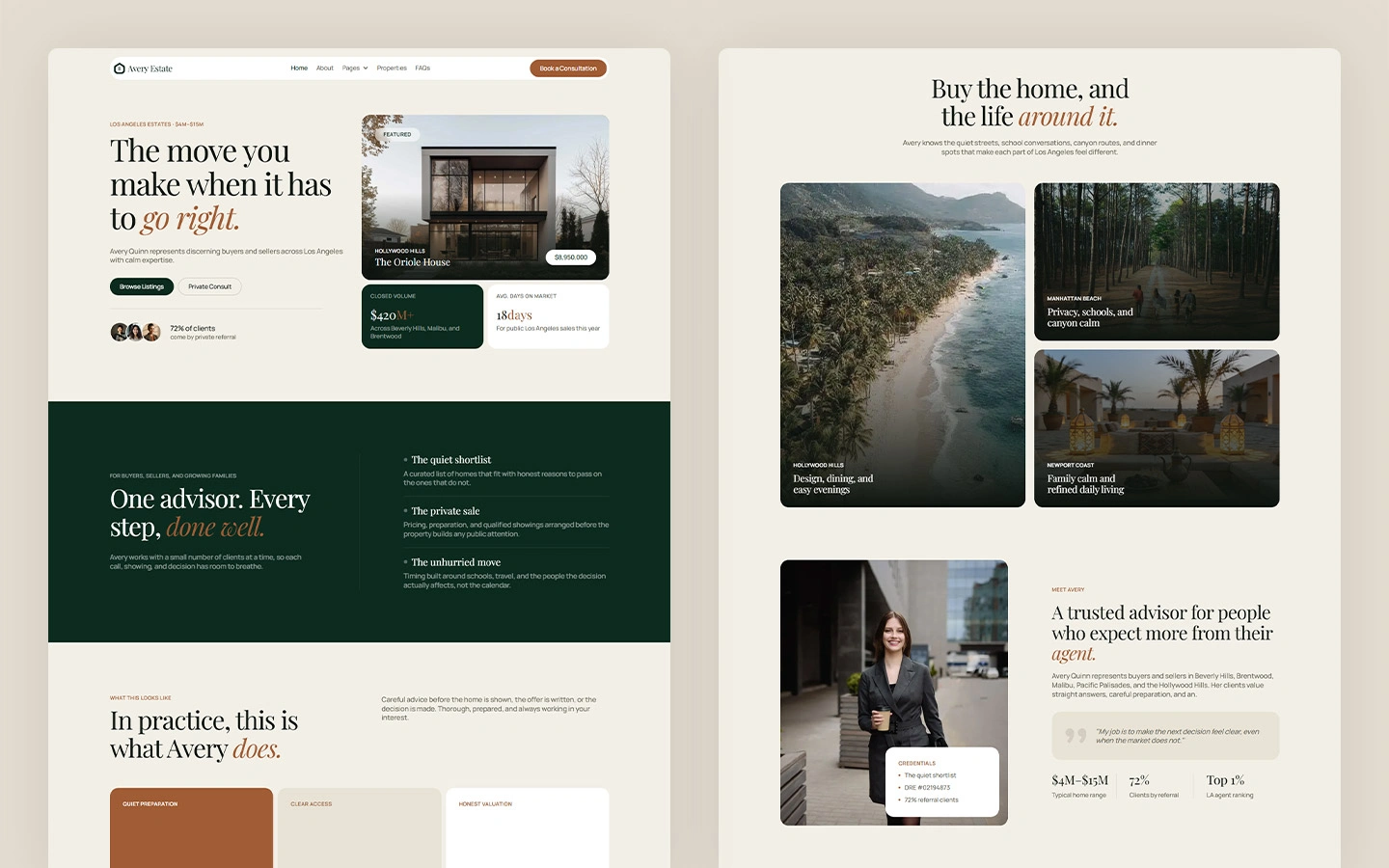 Modern luxury home website template