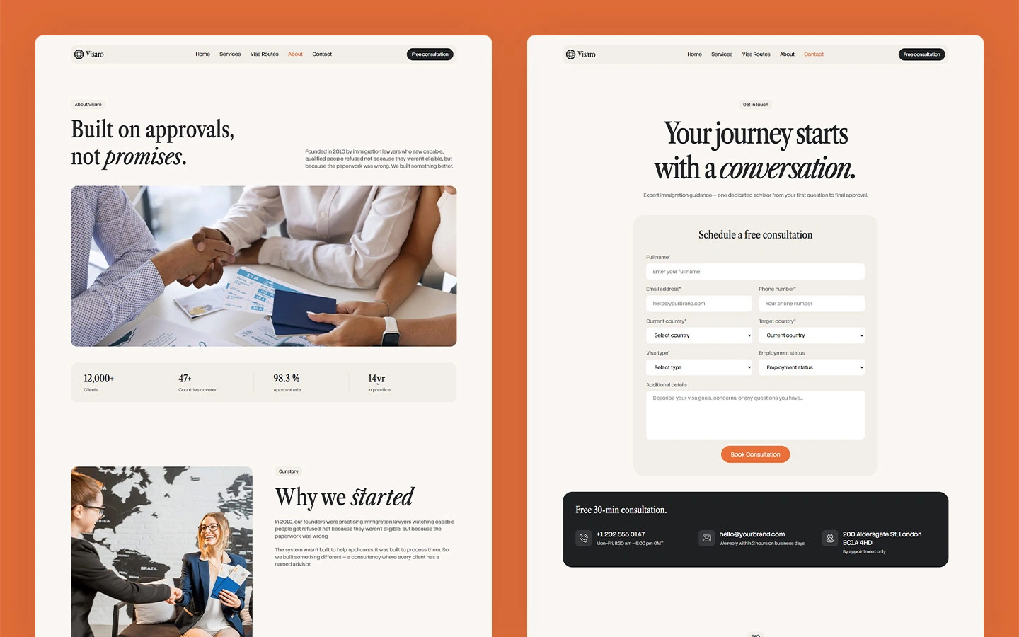 Visa consulting webflow template