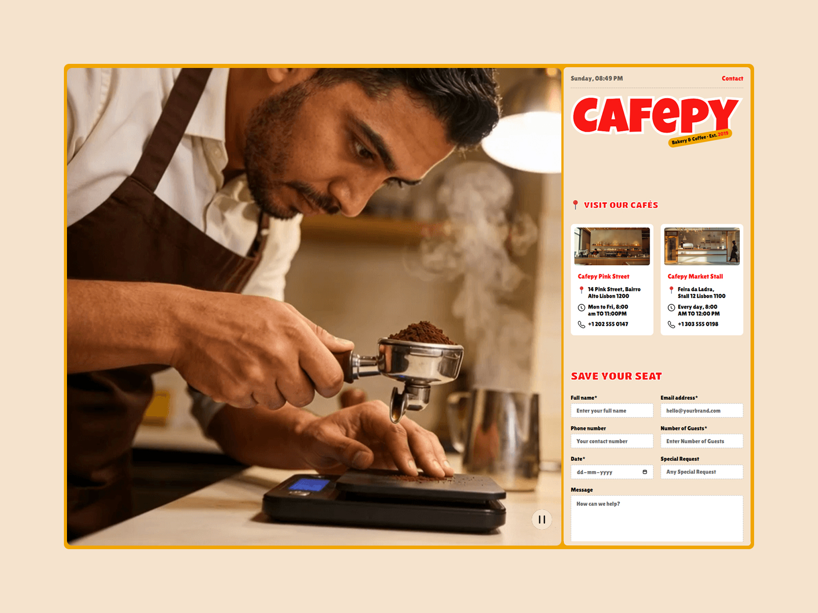 Modern Cafe & Coffee Framer Template