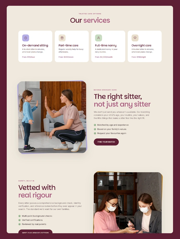 Childcare services webflow template