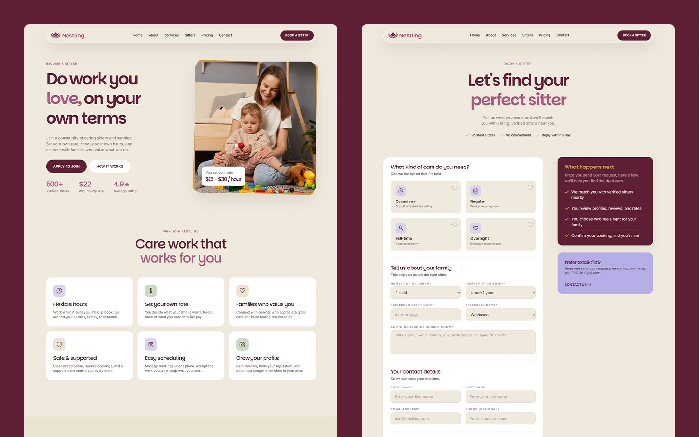 Modern family care website template