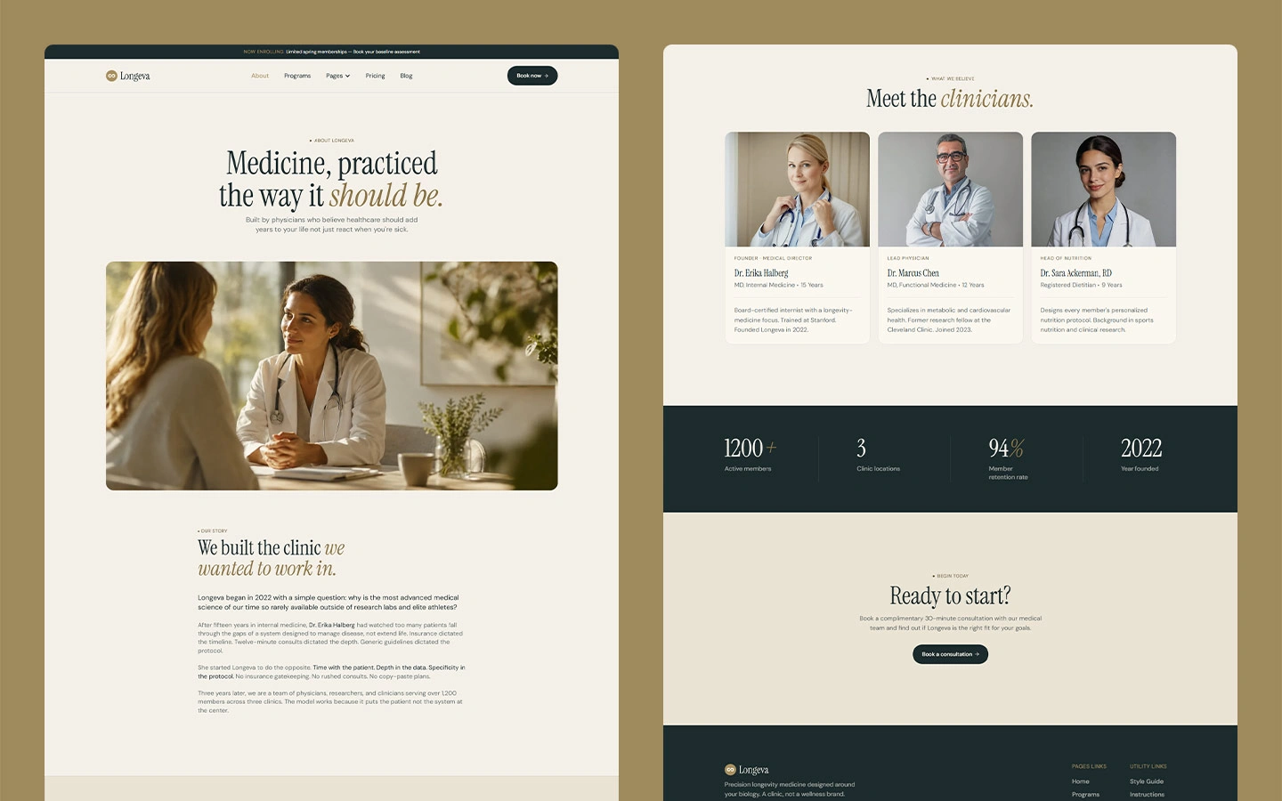 Health optimization webflow template