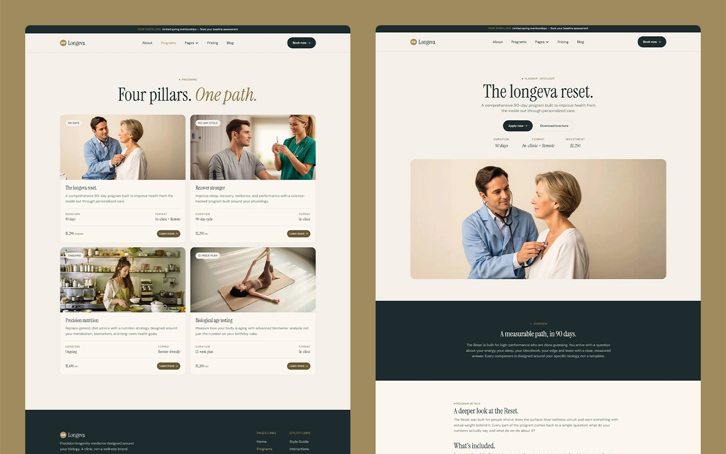 Personalized healthcare website template