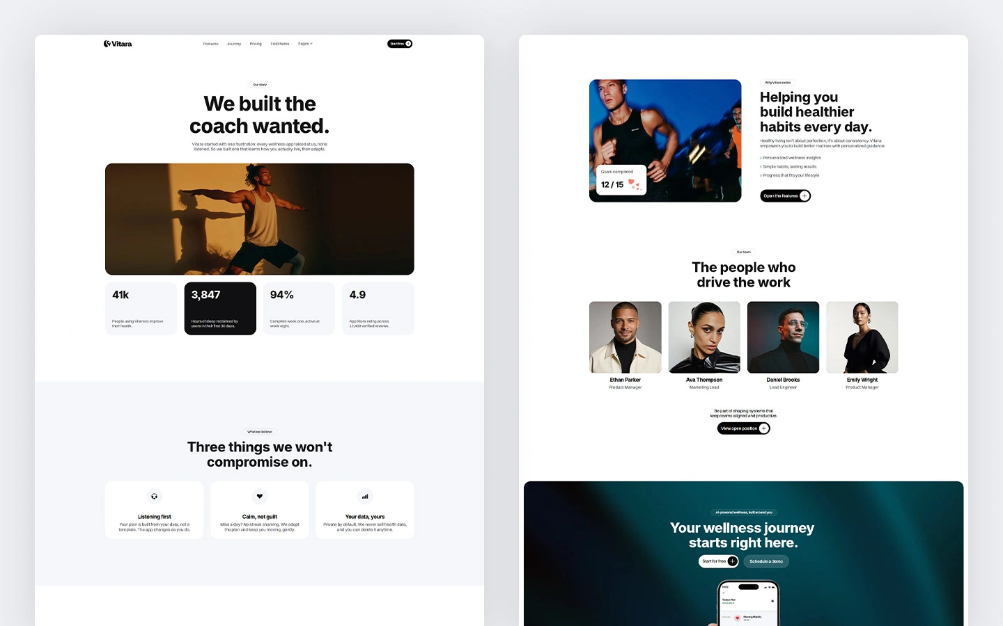 Wearable health webflow website-
