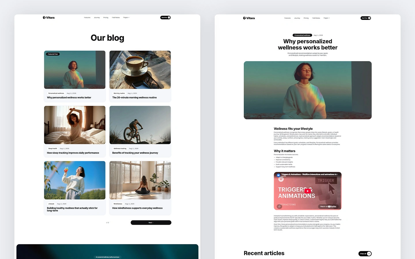 Smart wellness platform template