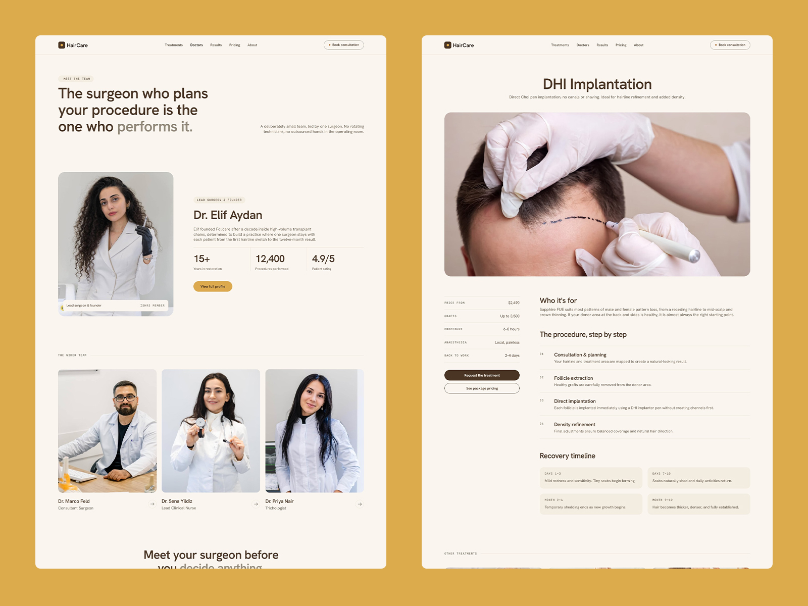 Hair Clinic & Hair Transplant Framer Template