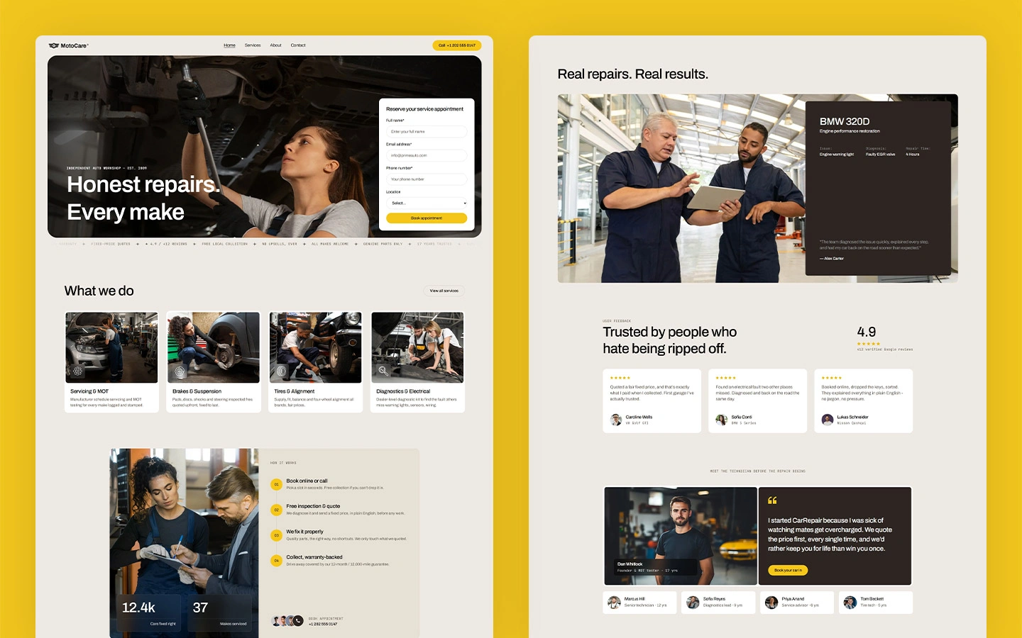 Car service website