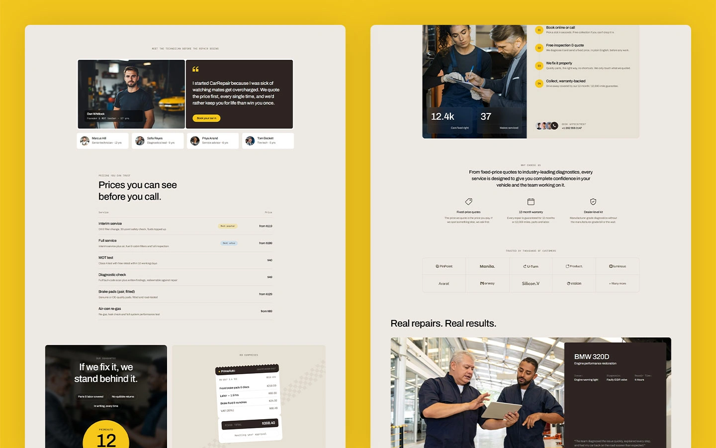 Vehicle repair service template