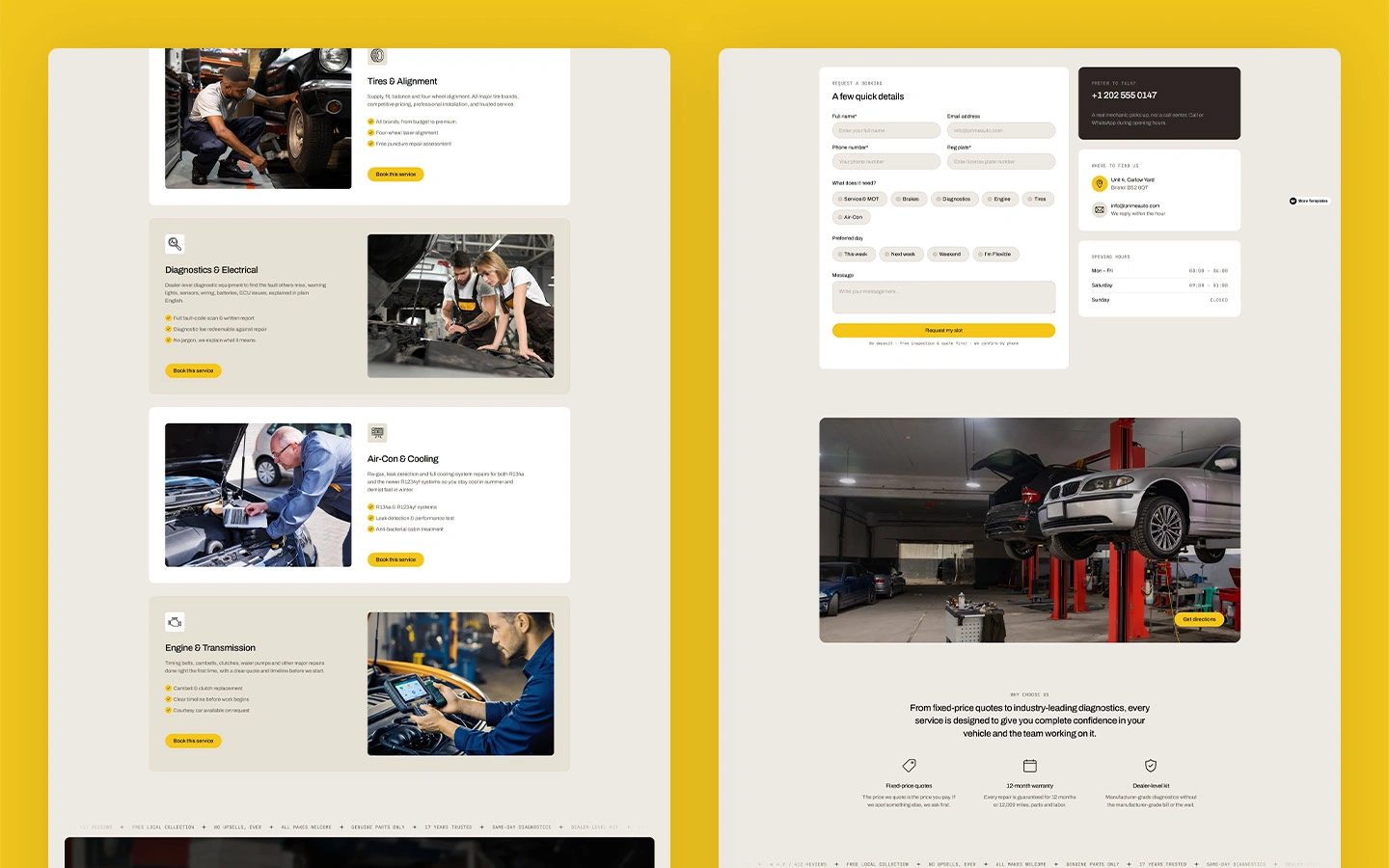 Car repair garage website template