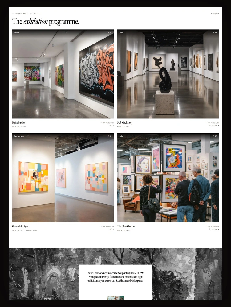 Creative art gallery website template