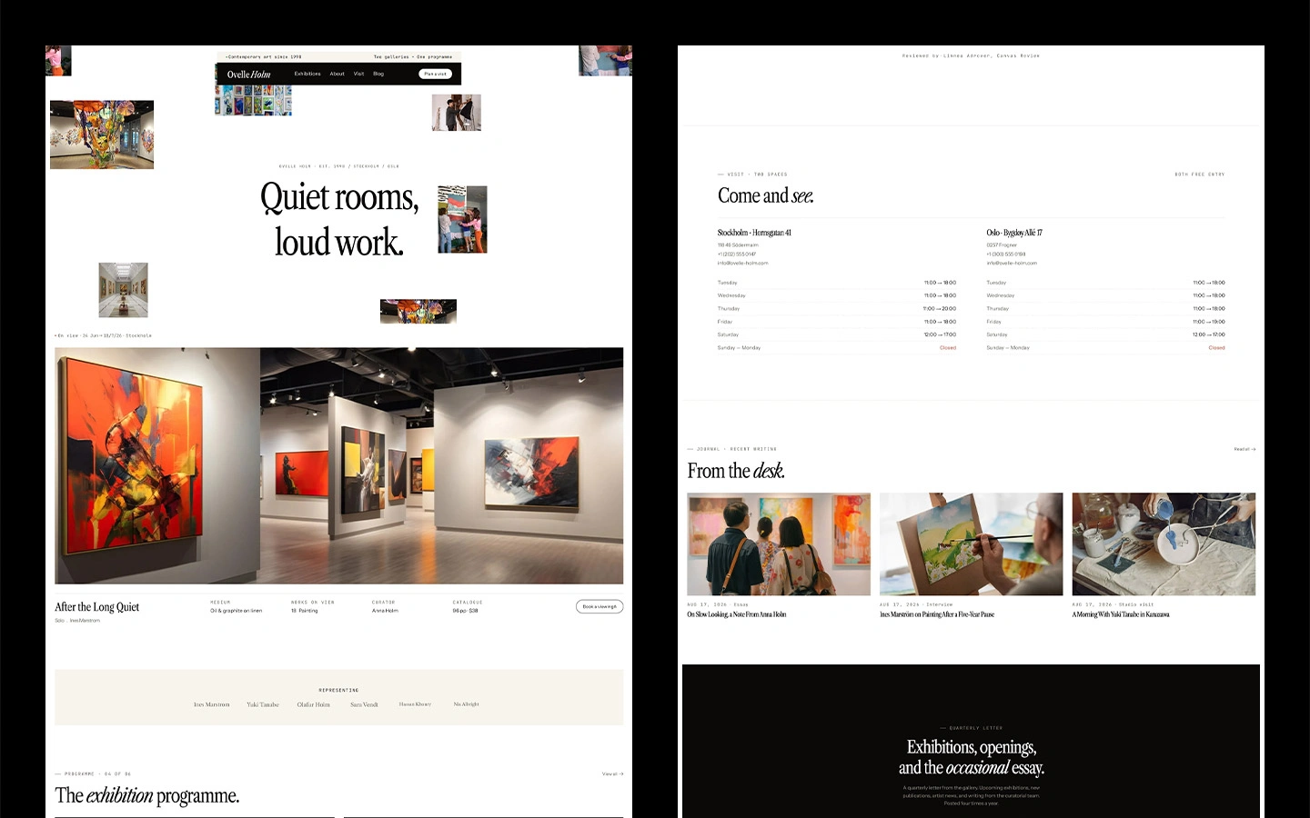 Art gallery template website