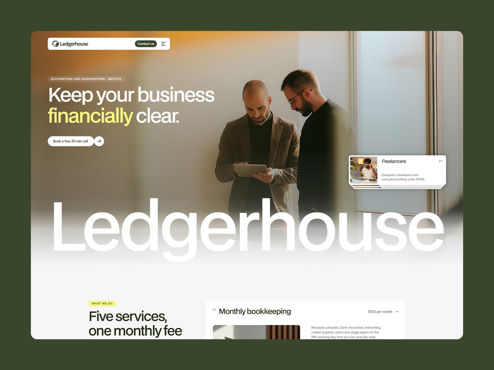 Professional Accountant Services Framer Template