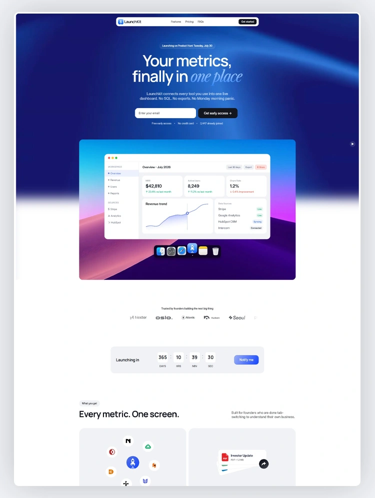 SaaS analytics webflow template