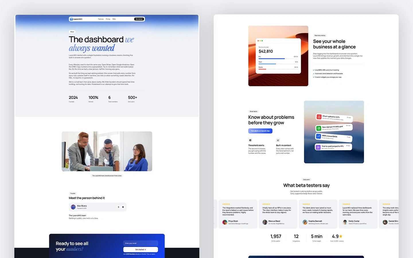 Modern analytics saas template