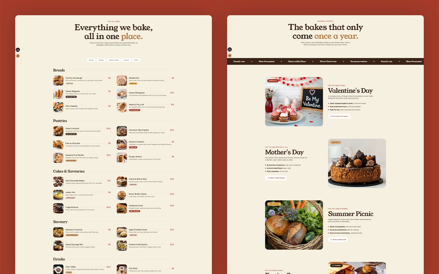 Bakery cafe webflow template