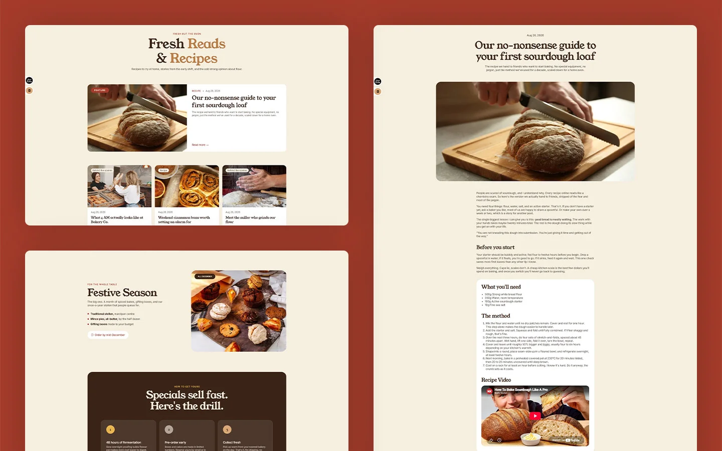 Handmade bakery website template