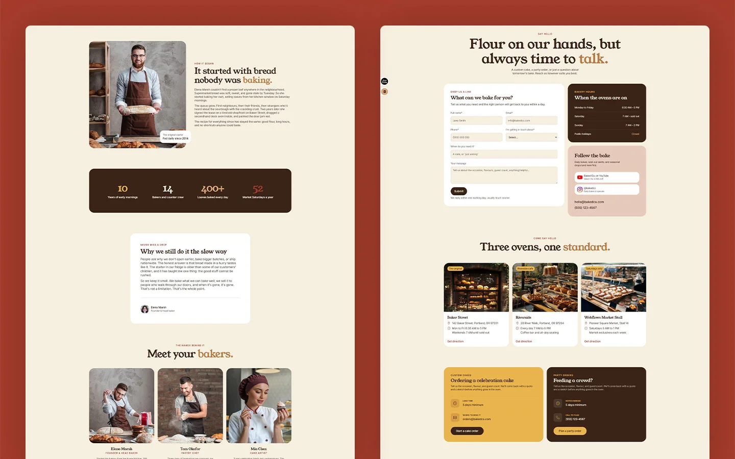 Modern artisan bakery template