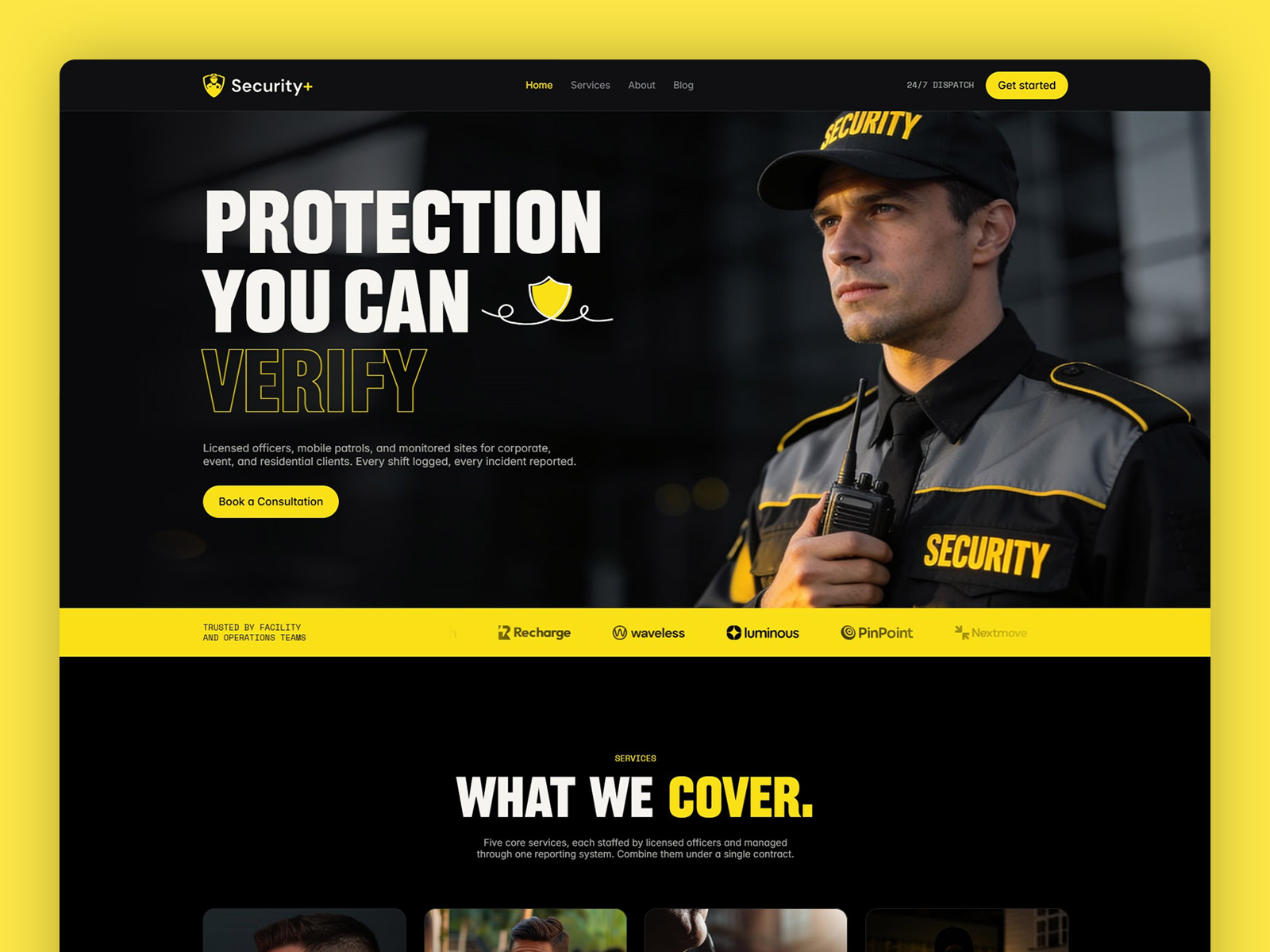 Security Guard Company Framer Template