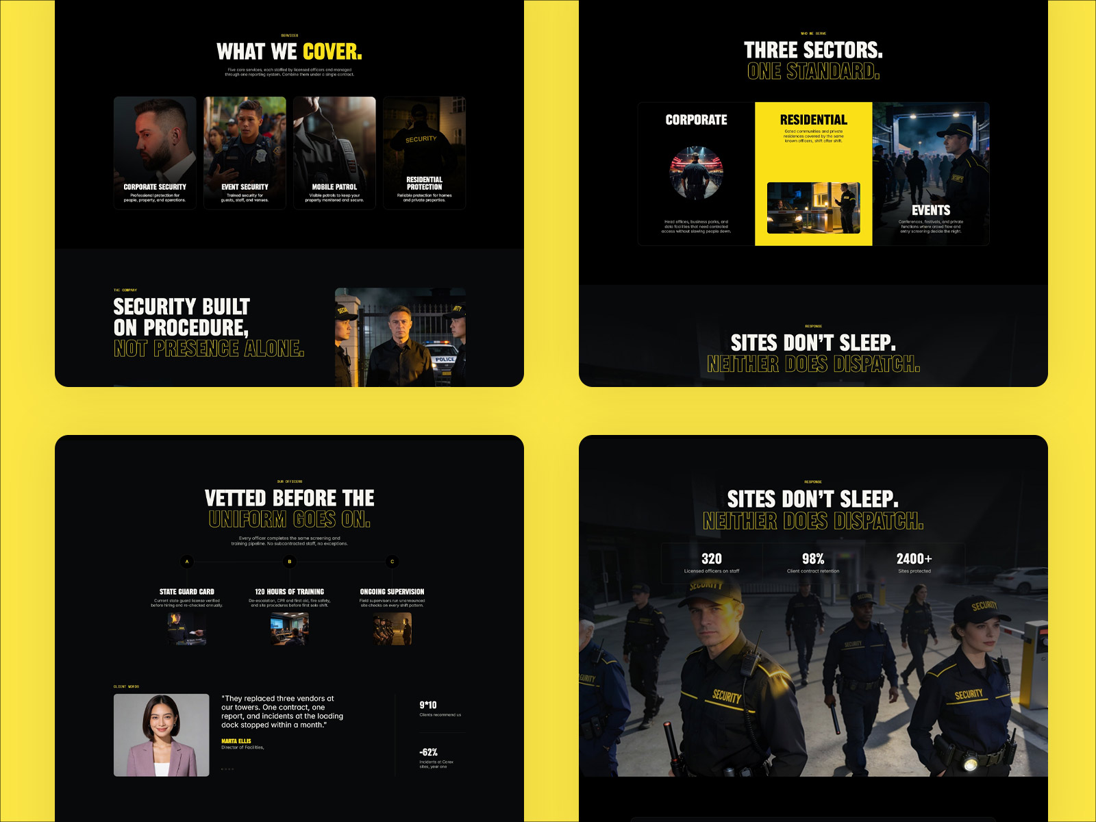 Corporate, Event & Residential Security Website