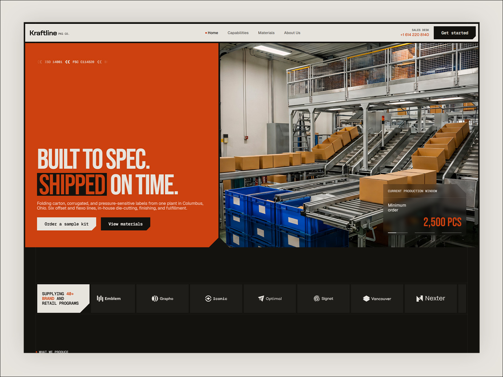 Packaging Company Framer Template