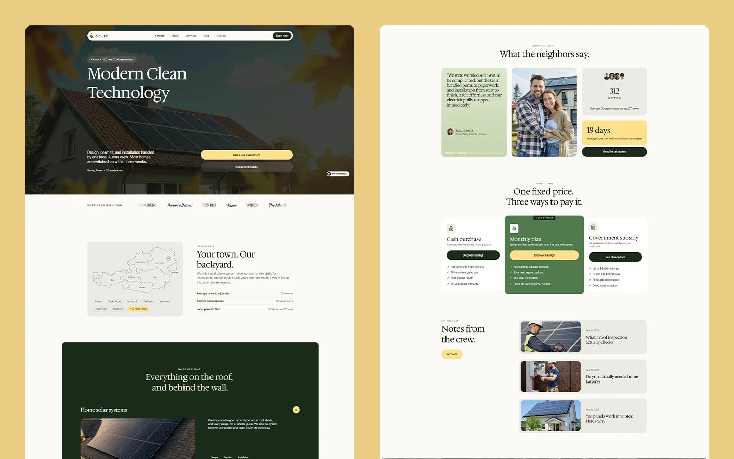 Solar panel website template