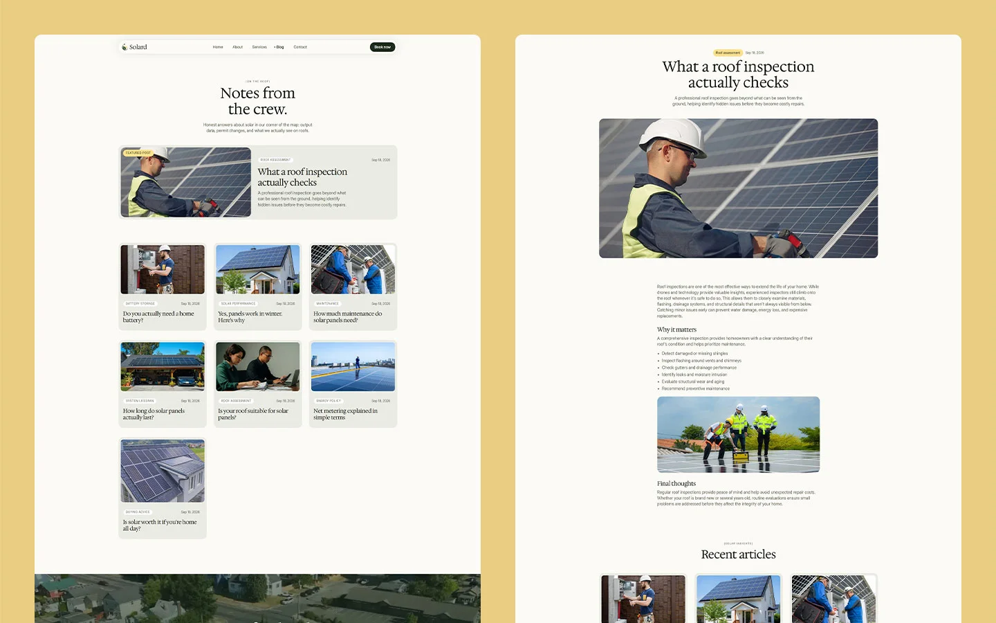 Solar electricity website template