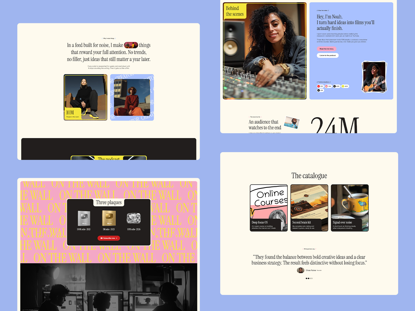 YouTuber Portfolio Website Framer Template