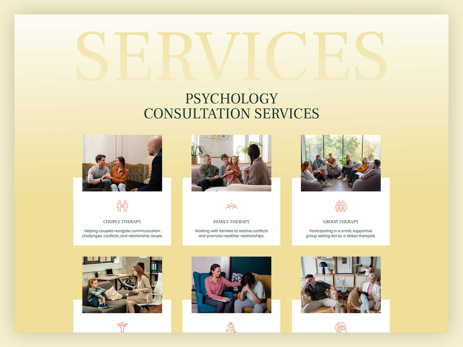 TherapyCare booking form with service selection and opening hours