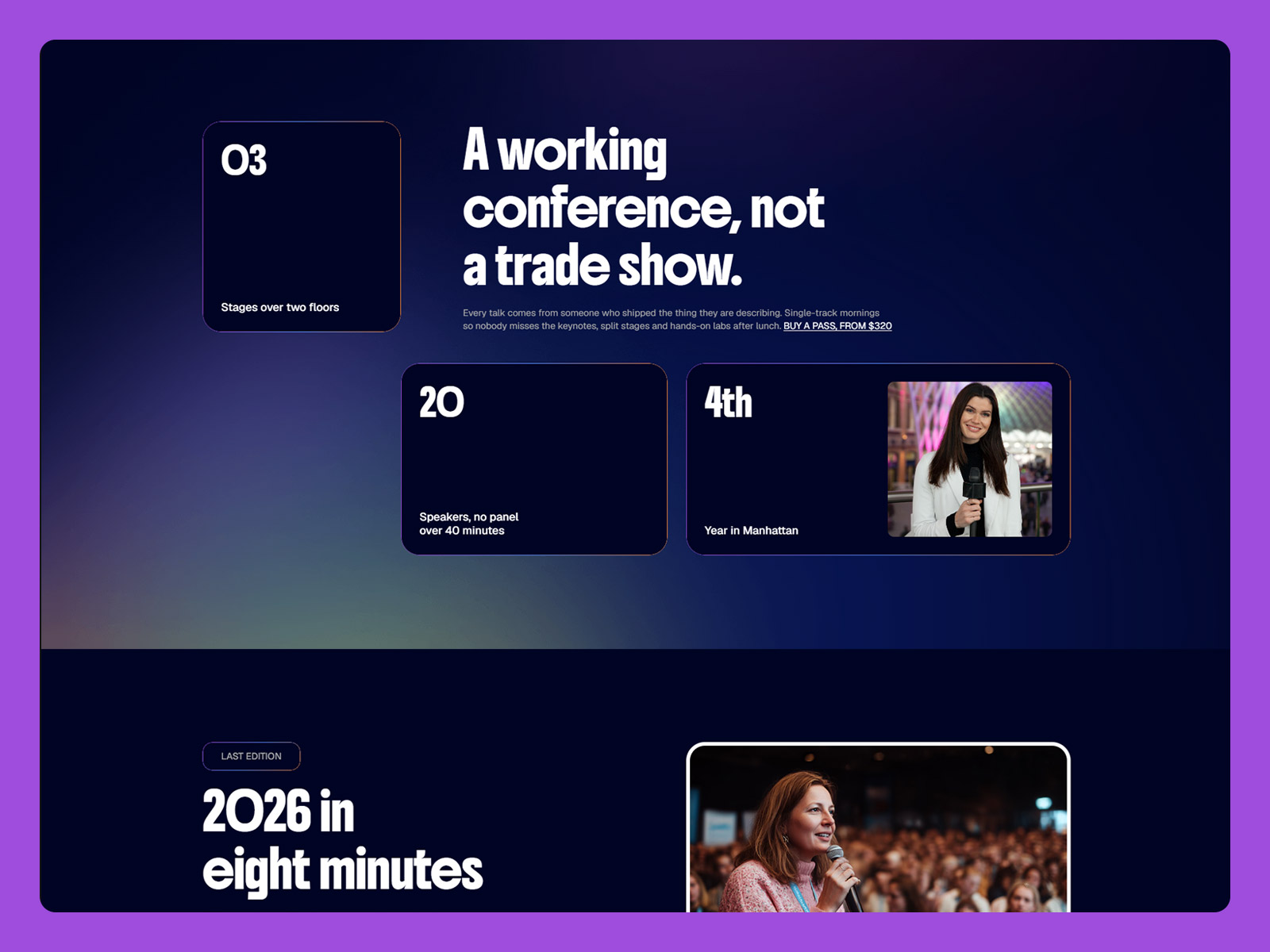 Confero countdown and seat-limit section for conference tickets