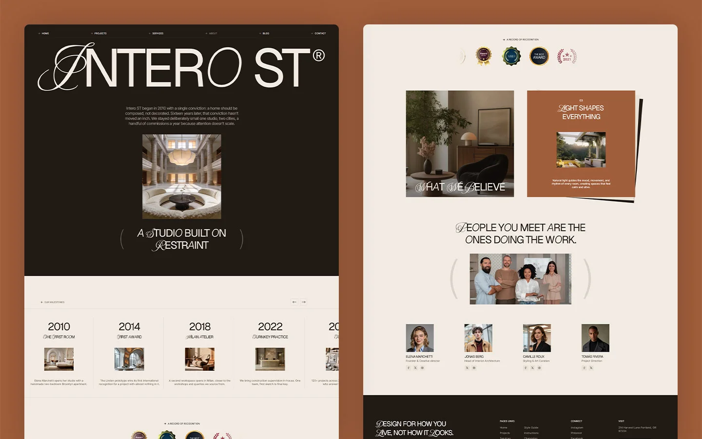 Build an interior design website with AI