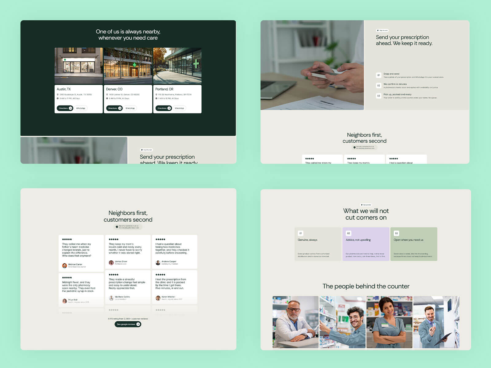 Pharma Store prescription refill process section