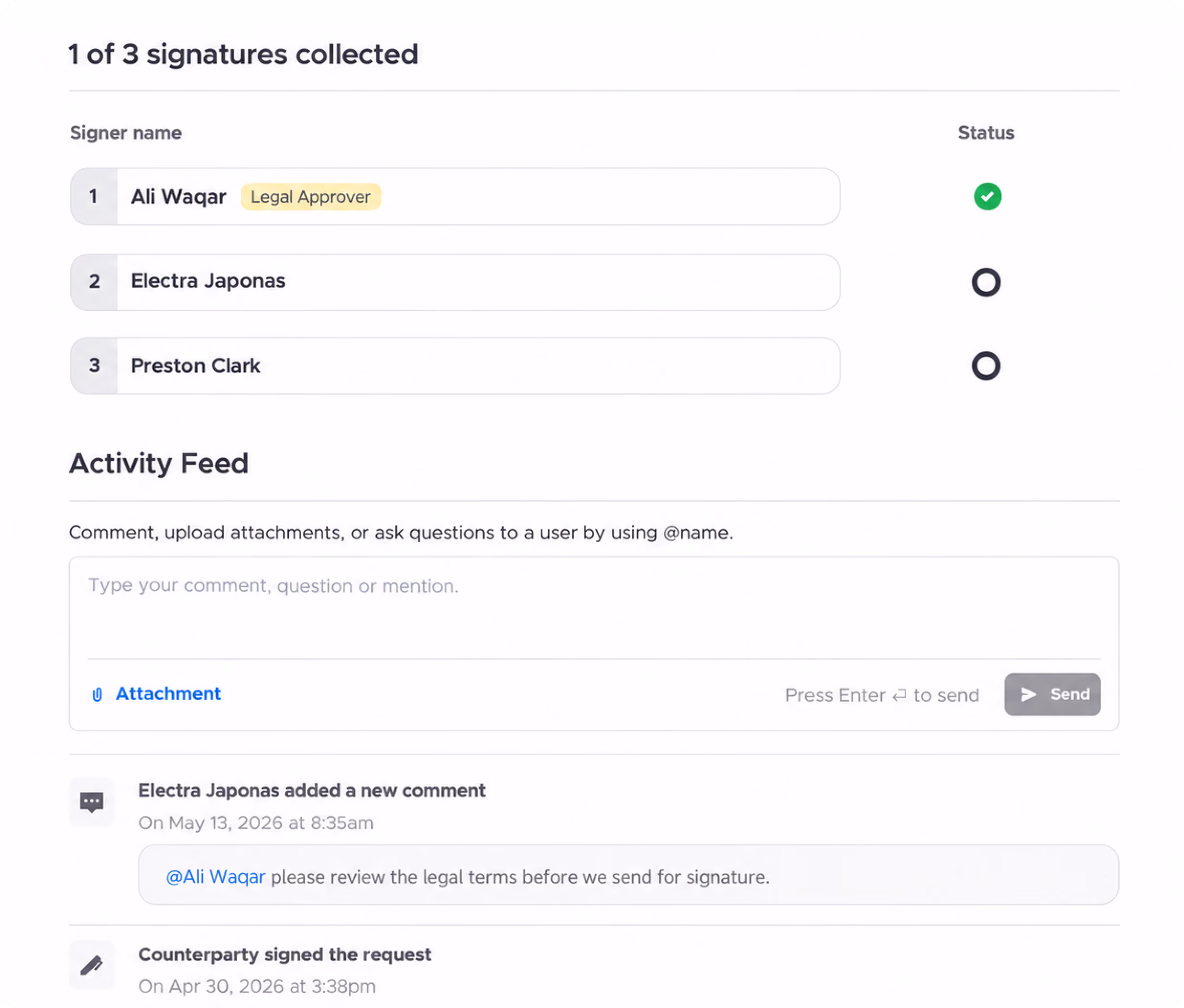 Approval workflow to collect signatures, routed automatically
