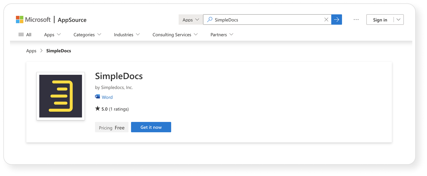SimpleDocs app